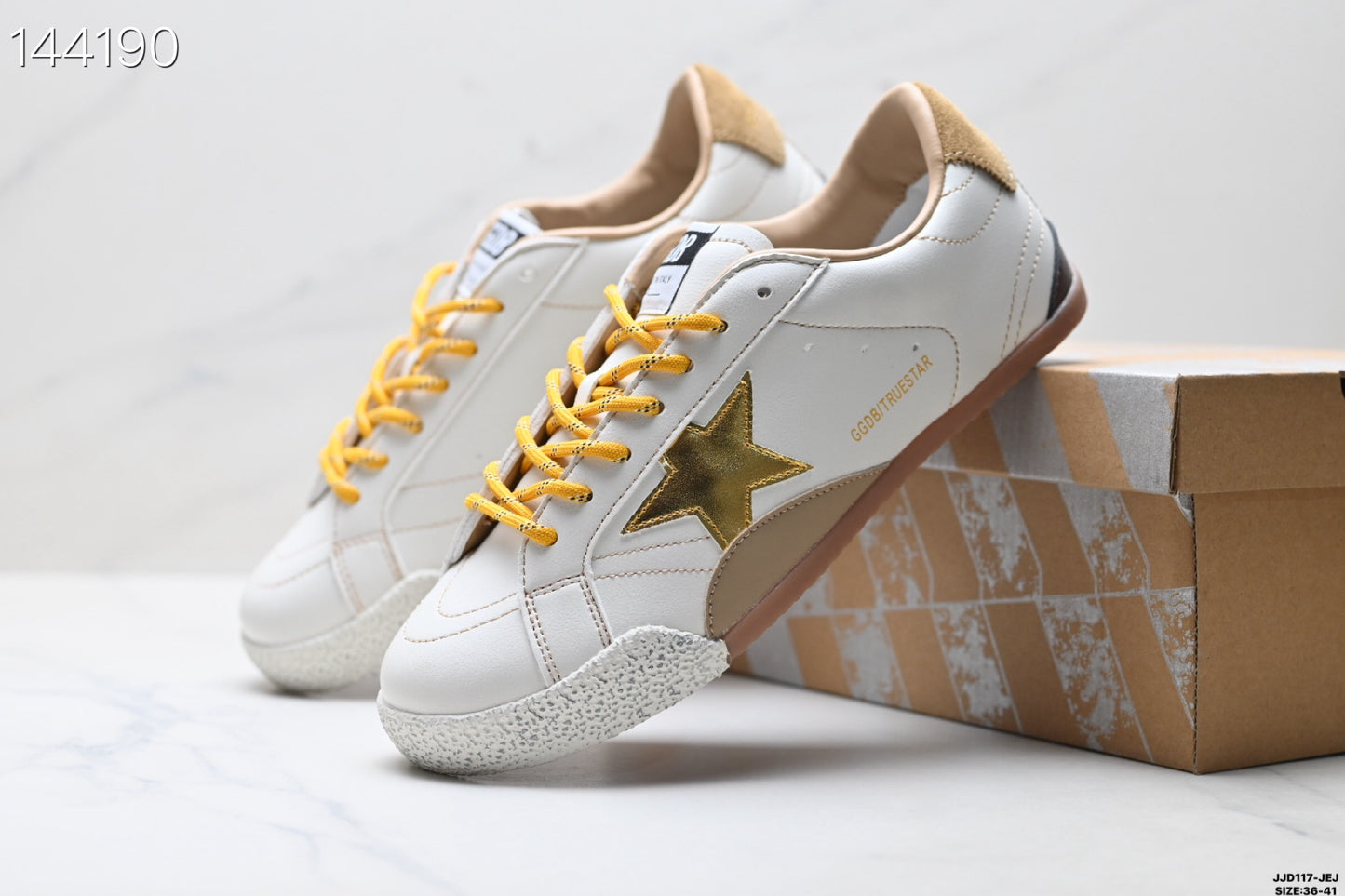 Golden Goose True Star Metallic White-Gold GMF00922