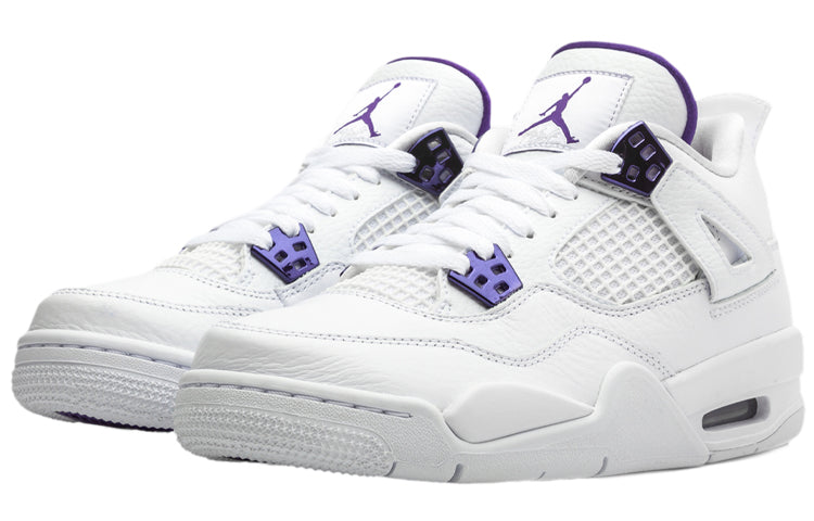 Air Jordan 4 Retro'Purple Metallic' GS White/Metallic Silver/Court Purple 408452-115
