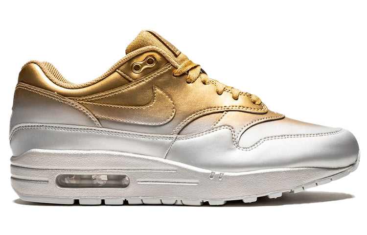 Nike Womens Air Max 1 LX 'Metallic Gold Platinum' Metallic Gold/Flat Gold/White/Metallic Platinum 917691-700