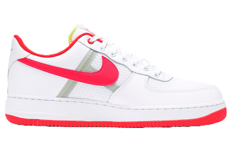 Nike Air Force 1 Low 'Transparent White Crimson' White/Bright Crimson-Barely Volt CI0060-102