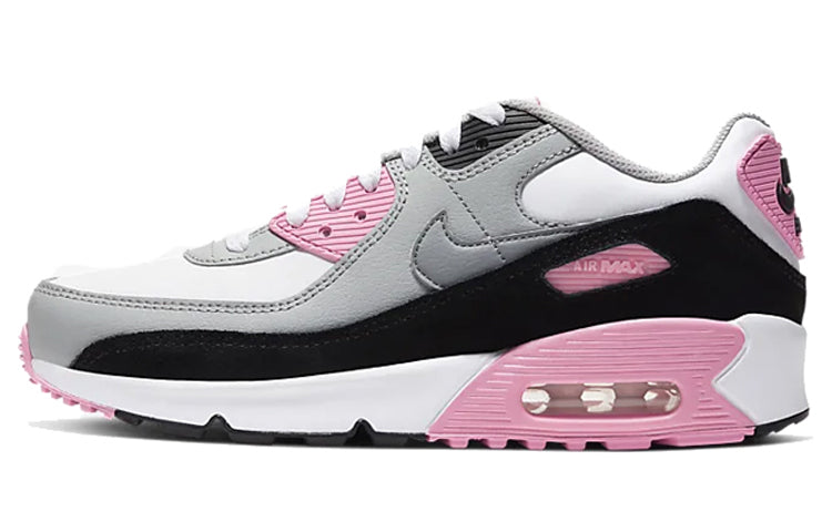 Nike Air Max 90 LTR Leather GS White Grey Pink CD6864-104
