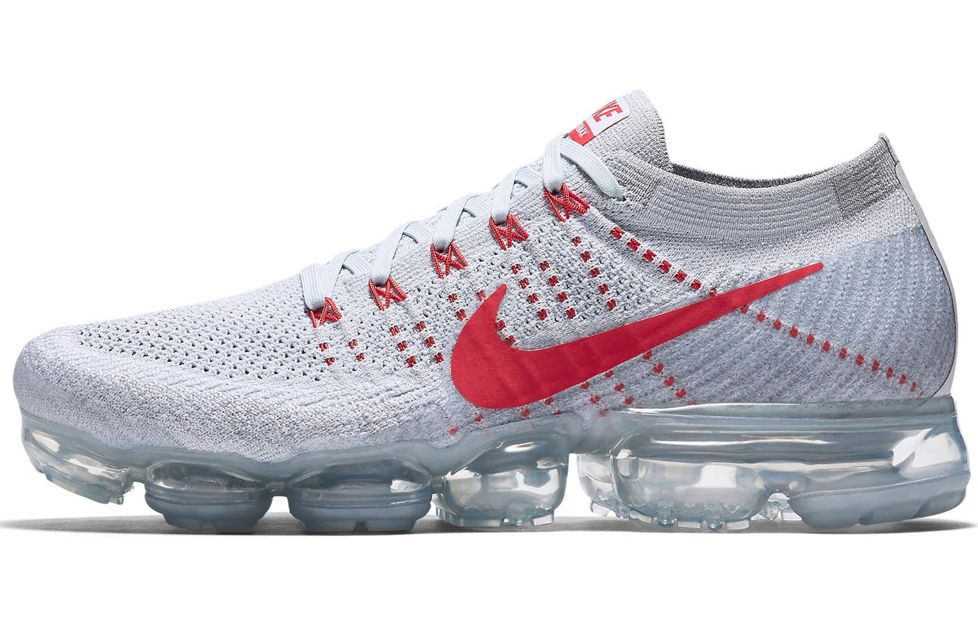 Nike Air VaporMax 'OG' Pure Platinum/University Red-Wolf Grey 849558-006