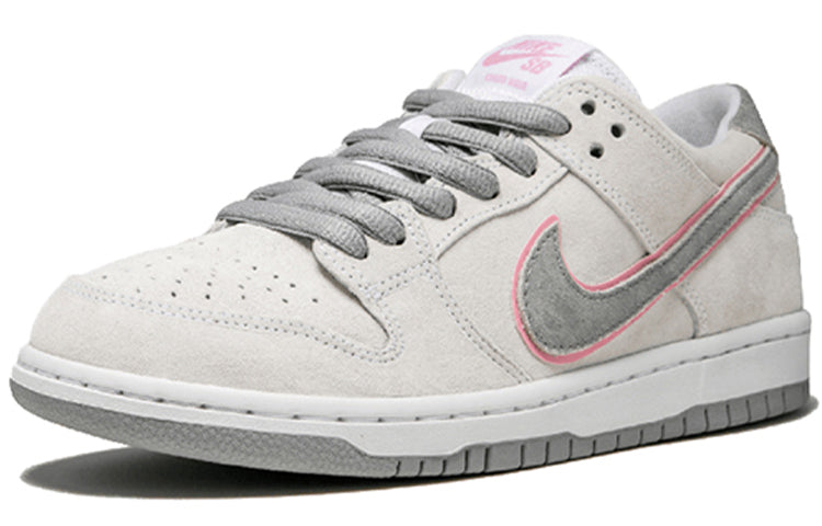 Nike Ishod Wair x SB Skateboard Zoom Dunk Low Pro 'Perfect Pink' White/Perfect Pink-Flat Silver 895969-160