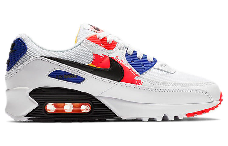 Womens Air Max 90 'Brushstroke' White/Laser Orange/Concord/Black CZ7937-100