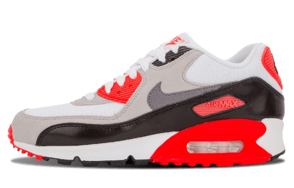 Nike Air Max 90 Premium Mesh'Infrared' GS White/Cool Grey-Natural Grey-Black 724882-100