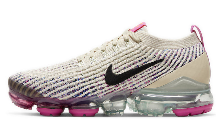 Nike Womens Air VaporMax Flyknit 3 'Fossil' Fossil/Black/Fire Pink/Hyper Crimson AJ6910-201
