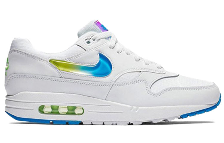 Nike Air Max 1 SE 'Jewel Swoosh' White/Lime Blast/Photo Blue AO1021-101