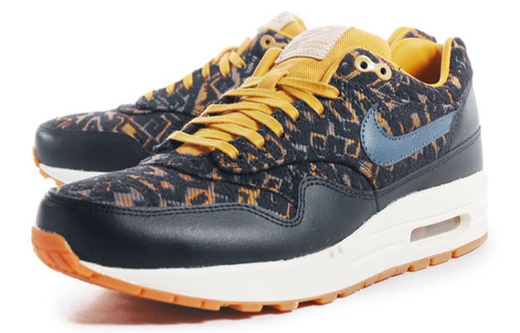 Nike Womens Air Max 1 PRM Black Dark Gold 454746-003