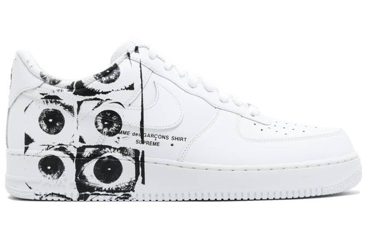 Nike Comme des Garcons x Supreme x Air Force 1 Low Eyes White/White-White 923044-100