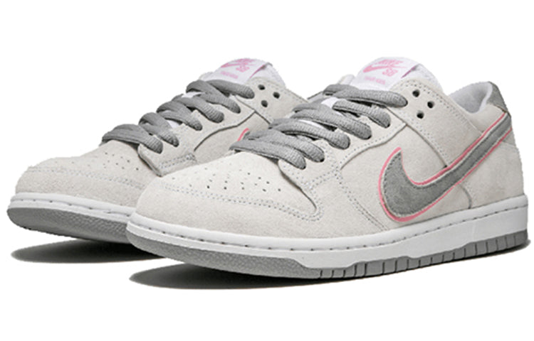Nike Ishod Wair x SB Skateboard Zoom Dunk Low Pro 'Perfect Pink' White/Perfect Pink-Flat Silver 895969-160