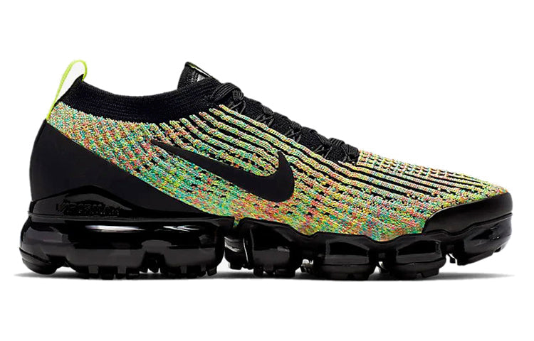 Nike Womens Air VaporMax Flyknit 3 'Multi-Color' Black/Black-Volt AJ6910-004