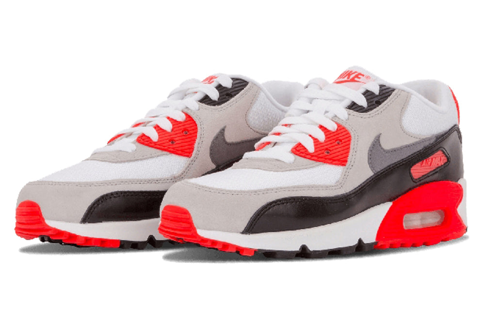 Nike Air Max 90 Premium Mesh'Infrared' GS White/Cool Grey-Natural Grey-Black 724882-100