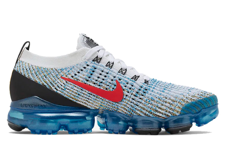 Nike Air VaporMax Flyknit 3 'Photo Blue Gold' White/Habanero Red-University Gold-Photo Blue AJ6900-106
