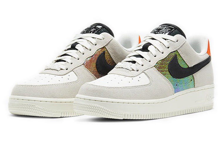 Nike Womens Air Force 1 Low 'Iridescent Snakeskin' Light Bone/Sail/Hyper Crimson/Black CW2657-001