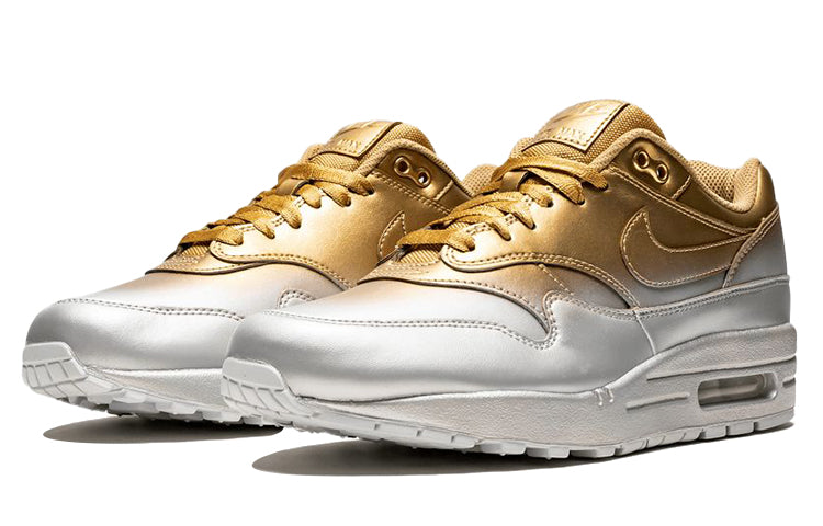 Nike Womens Air Max 1 LX 'Metallic Gold Platinum' Metallic Gold/Flat Gold/White/Metallic Platinum 917691-700