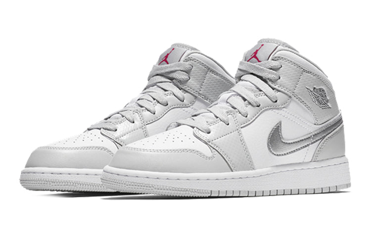 Air Jordan 1 Mid GG Grey Fog Metallic Silver 555112-012