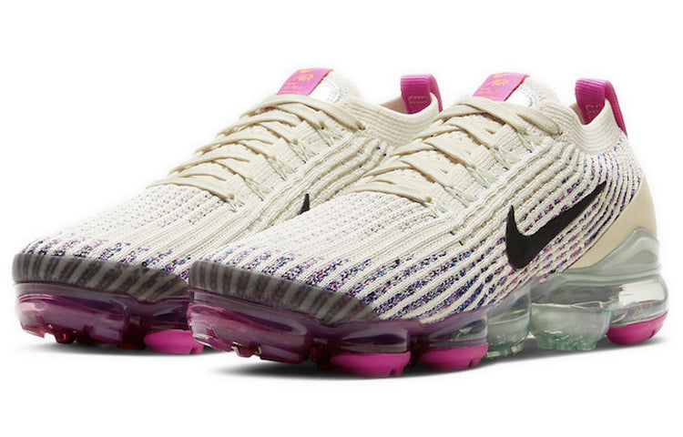Nike Womens Air VaporMax Flyknit 3 'Fossil' Fossil/Black/Fire Pink/Hyper Crimson AJ6910-201