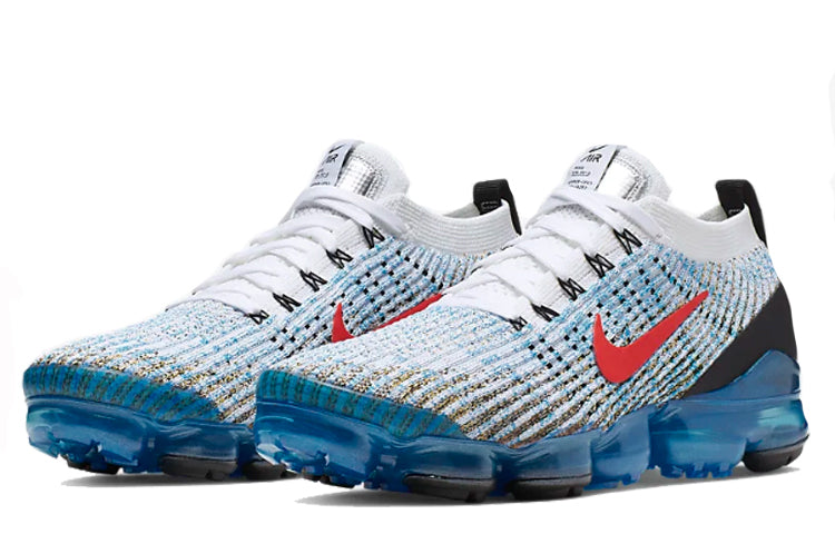 Nike Air VaporMax Flyknit 3 'Photo Blue Gold' White/Habanero Red-University Gold-Photo Blue AJ6900-106