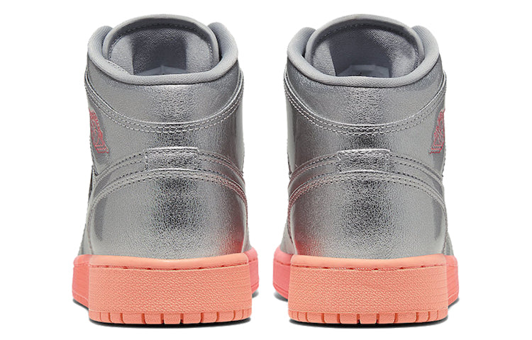 Air Jordan 1 Mid GS Metallic Silver Pink Crimson 555112-006