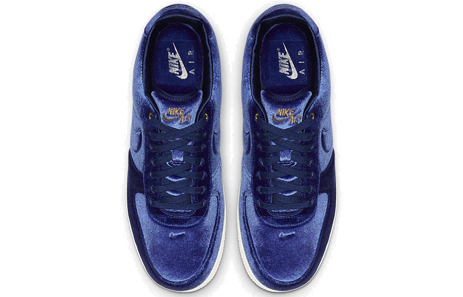 Nike Air Force 1 Low '07 Premium 'Blue Velour' Blue Void/Blue Void-Sail-Metallic Gold AT4144-400