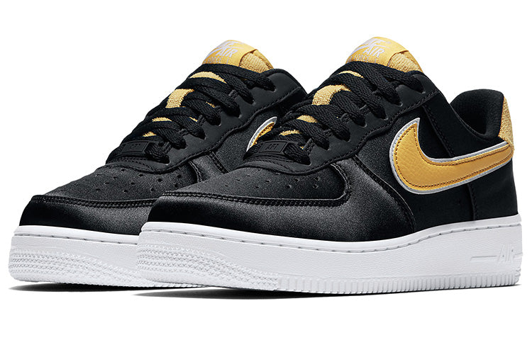 Nike Womens Air Force 1 Low 'Satin' black/wheat gold AA0287-005