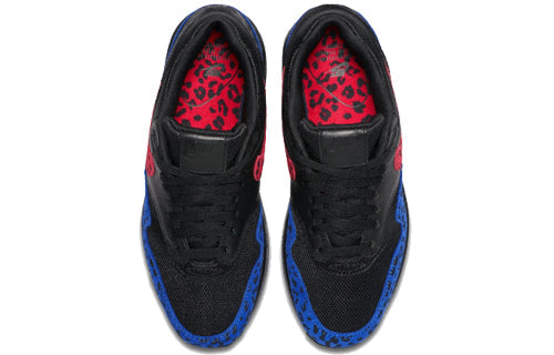 Nike Womens Air Max 1 Premium 'Leopard Pack' Black/Habanero Red/Racer Blue BV1977-001