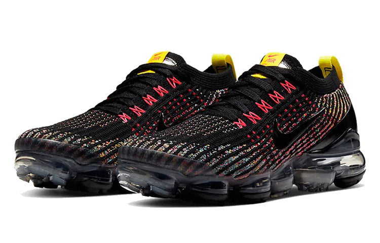 Nike Womens Air VaporMax Flyknit 3 'Black Multi-Color' Black/Blue Fury/Sonic Yellow/Black AJ6910-009