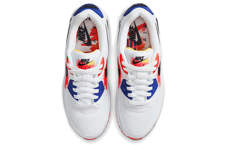 Womens Air Max 90 'Brushstroke' White/Laser Orange/Concord/Black CZ7937-100