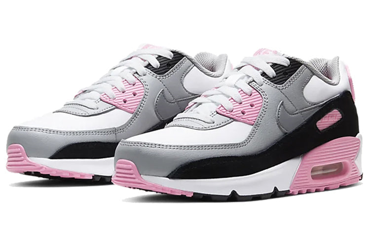 Nike Air Max 90 LTR Leather GS White Grey Pink CD6864-104