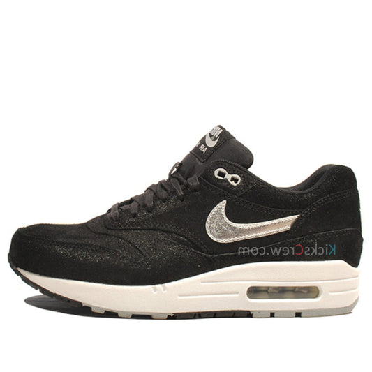 Nike Womens Air Max 1 PRM Black Metallic Silver 454746-002