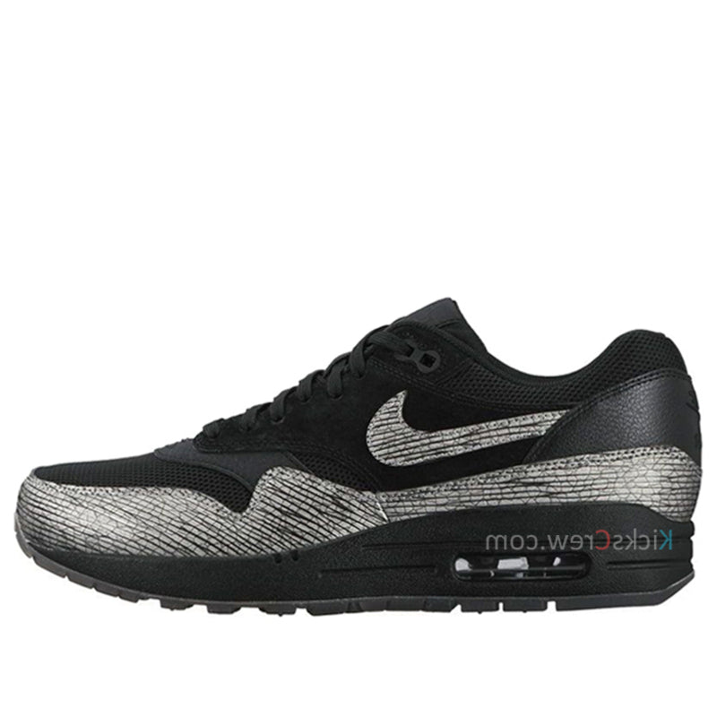 Nike Womens Air Max 1 PRM Black Metallic Hematite 454746-005