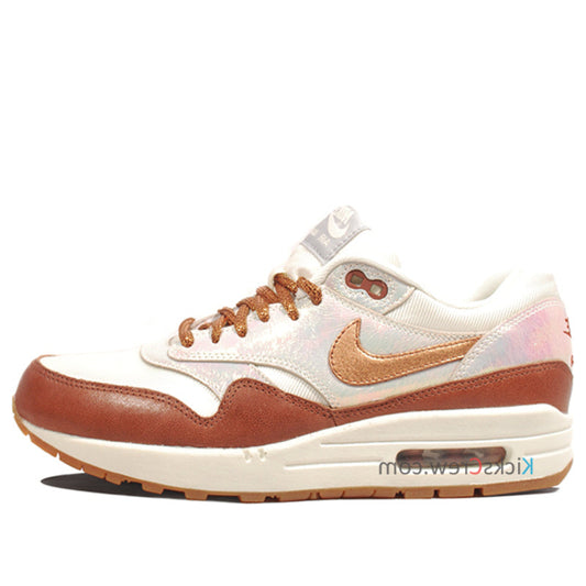 Nike Womens Air Max 1 PRM Metallic Luster Field Brown 454746-102