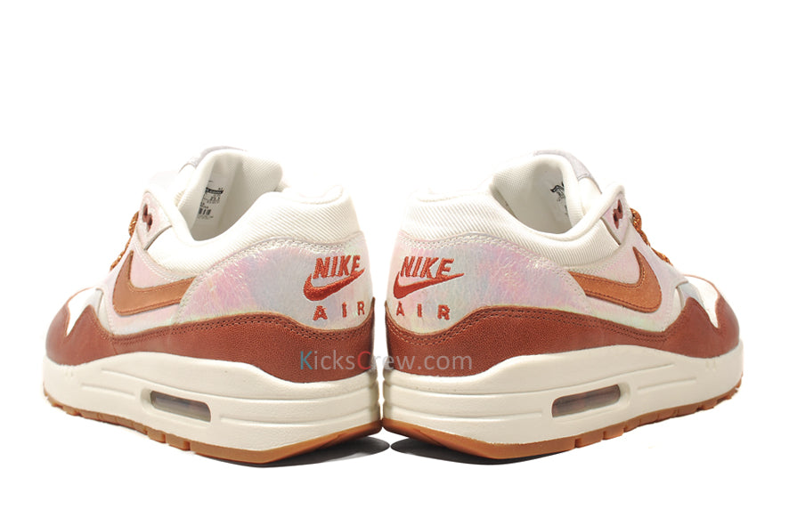 Nike Womens Air Max 1 PRM Metallic Luster Field Brown 454746-102