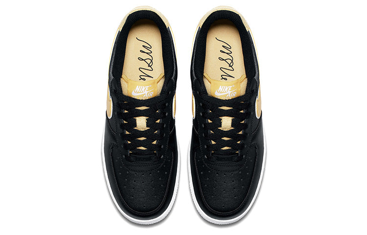 Nike Womens Air Force 1 Low 'Satin' black/wheat gold AA0287-005