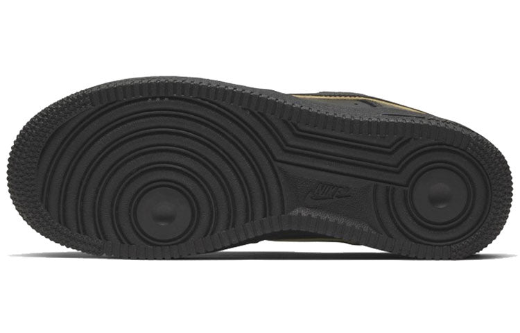 Nike Womens Air Force 1 Low '07 Essential 'Black Gold Swoosh' Black/Black/Metallic Gold/Black AO2132-005