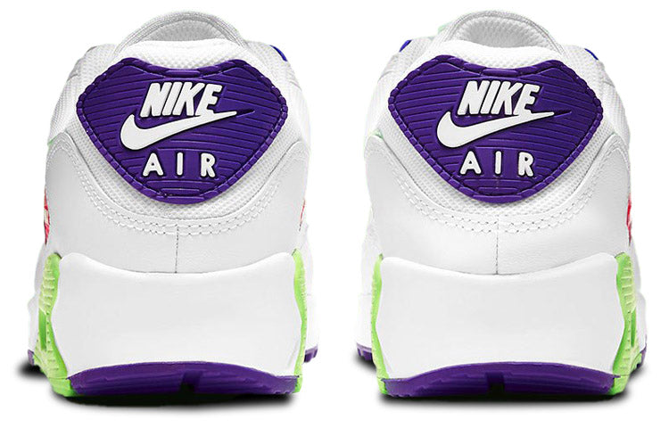 Nike Womens Air Max 90 'White Indigo Burst Volt' White/Indigo Burst/Pink Blast/Volt DH0250-100