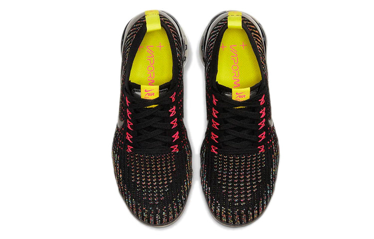 Nike Womens Air VaporMax Flyknit 3 'Black Multi-Color' Black/Blue Fury/Sonic Yellow/Black AJ6910-009