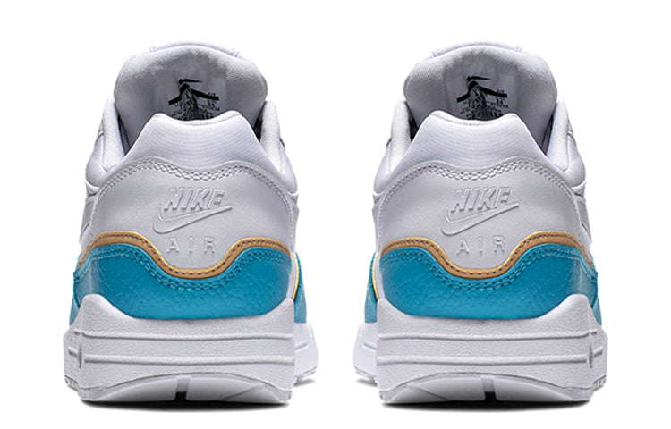 Nike Womens Air Max 1 'Double Layer - Blue' White/White/Light Blue Fury/Topaz Gold 881101-103