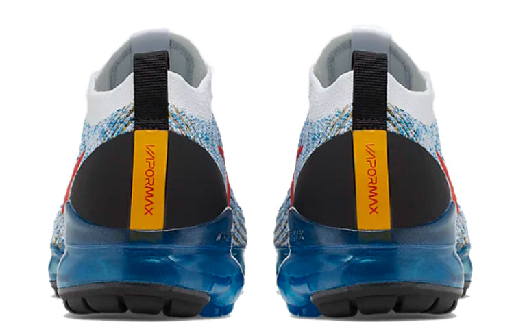 Nike Air VaporMax Flyknit 3 'Photo Blue Gold' White/Habanero Red-University Gold-Photo Blue AJ6900-106