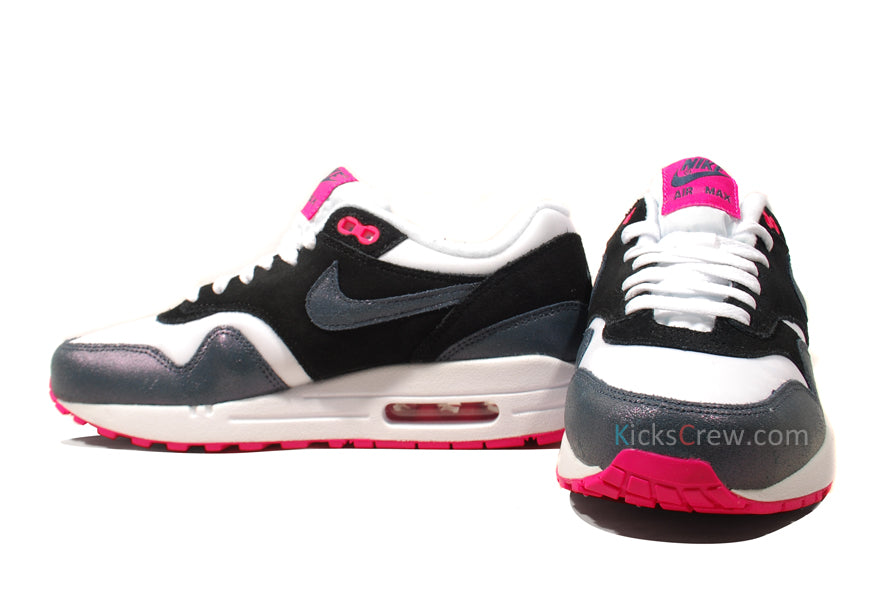 Nike Womens Air Max 1 Essential White Dk Aromory Blue Pink 599820-102