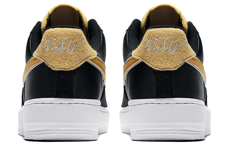 Nike Womens Air Force 1 Low 'Satin' black/wheat gold AA0287-005