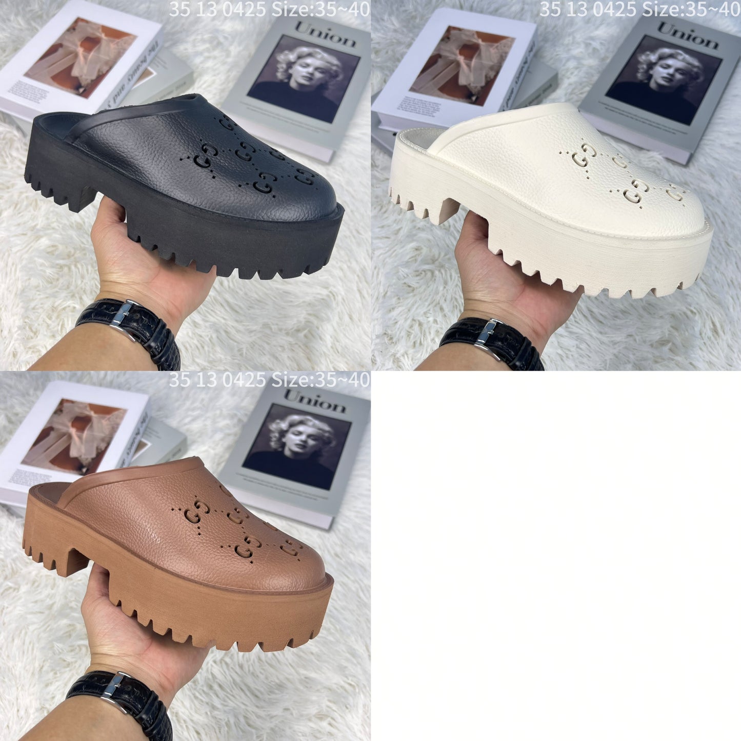 Gucci Bubber Mules Black 3513