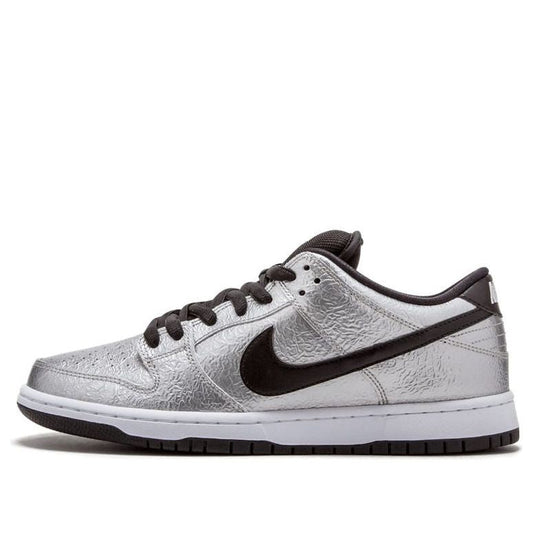 Nike Dunk Low Pro SB Skateboard 'Cold Pizza' Metallic Silver/Black-White 313170-024