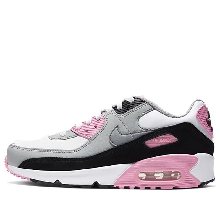 Nike Air Max 90 LTR Leather GS White Grey Pink CD6864-104