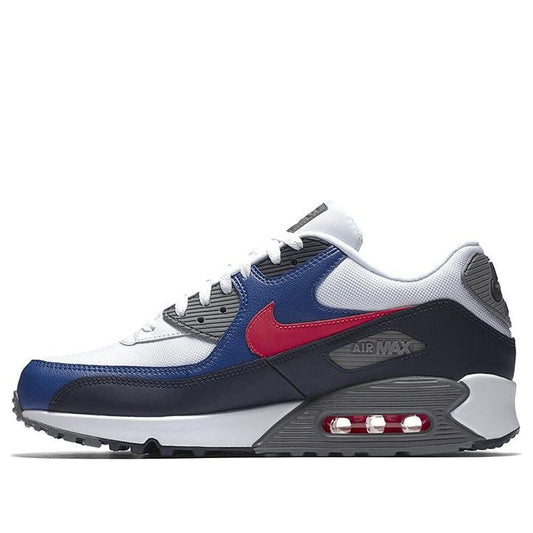 Nike Air Max 90 ESSENTIAL White/SOLAR Red-OBSIDIAN-GYM BLUE 537384-135