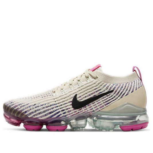 Nike Womens Air VaporMax Flyknit 3 'Fossil' Fossil/Black/Fire Pink/Hyper Crimson AJ6910-201