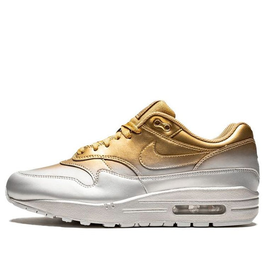 Nike Womens Air Max 1 LX 'Metallic Gold Platinum' Metallic Gold/Flat Gold/White/Metallic Platinum 917691-700