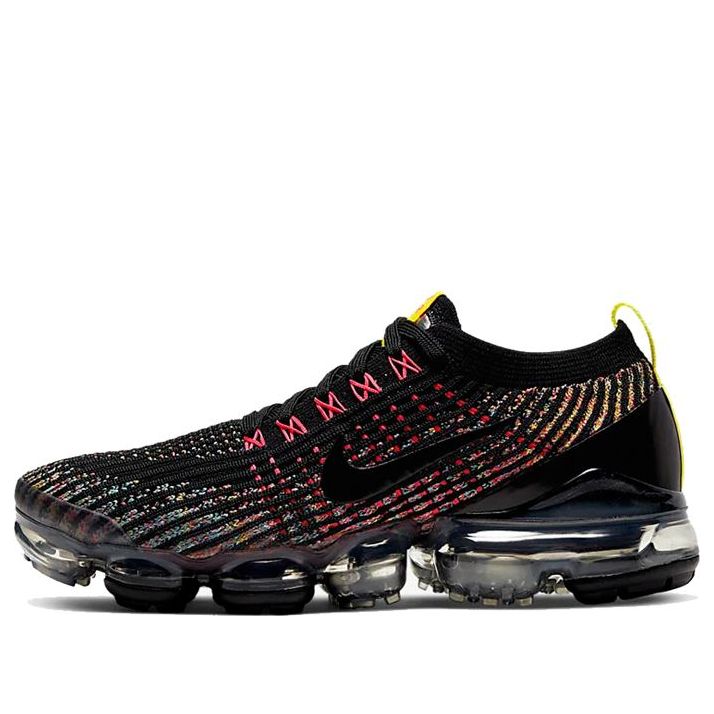 Nike Womens Air VaporMax Flyknit 3 'Black Multi-Color' Black/Blue Fury/Sonic Yellow/Black AJ6910-009