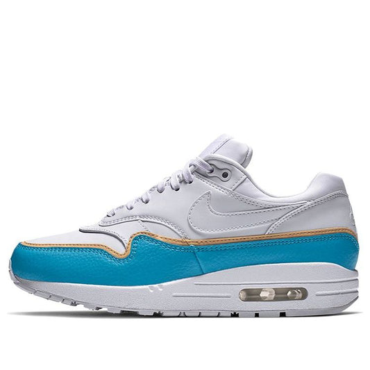Nike Womens Air Max 1 'Double Layer - Blue' White/White/Light Blue Fury/Topaz Gold 881101-103