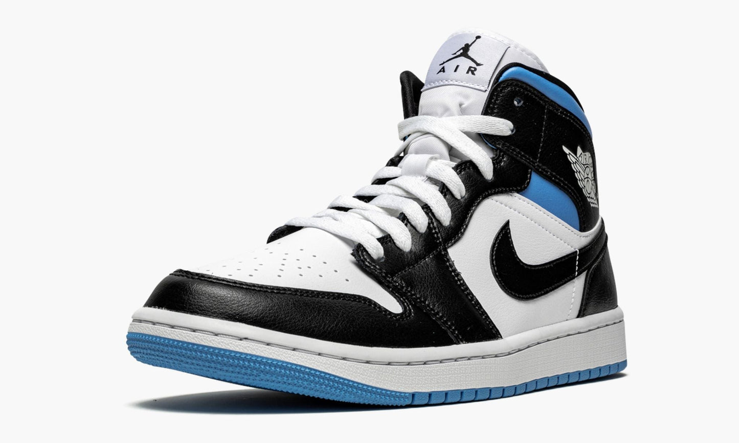 WMNS Air Jordan 1 Mid "Black / White / University Blue"